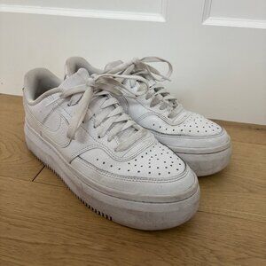 White Nike Court Vision Alta's - Women's 9